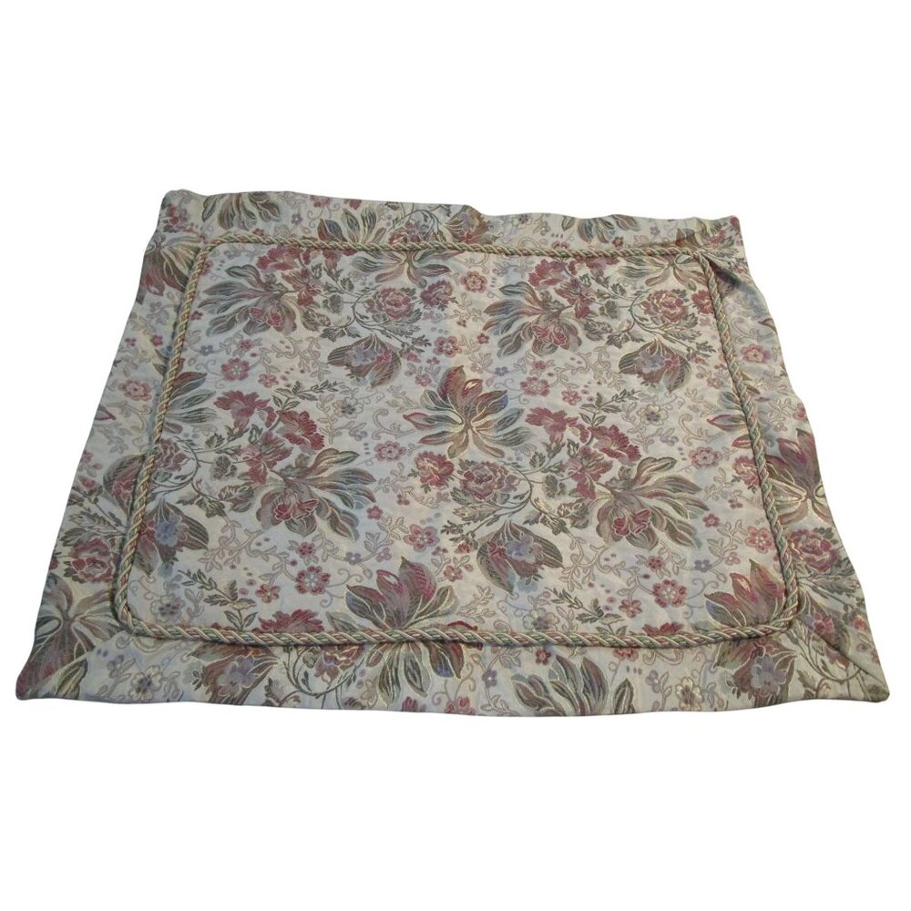 Vintage Waterford Meadow Flower Euro Square Pillow Sham 2004 Floral Damask GUC